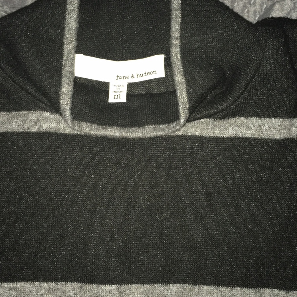 Black and Grey Stripped Crop Top Sweater